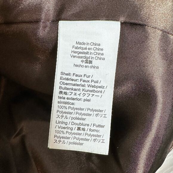 J. Crew Teddy Sherpa Coat Size Medium Chocolate Brown Button Front Collared - Picture 9 of 12